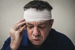 man with head injury